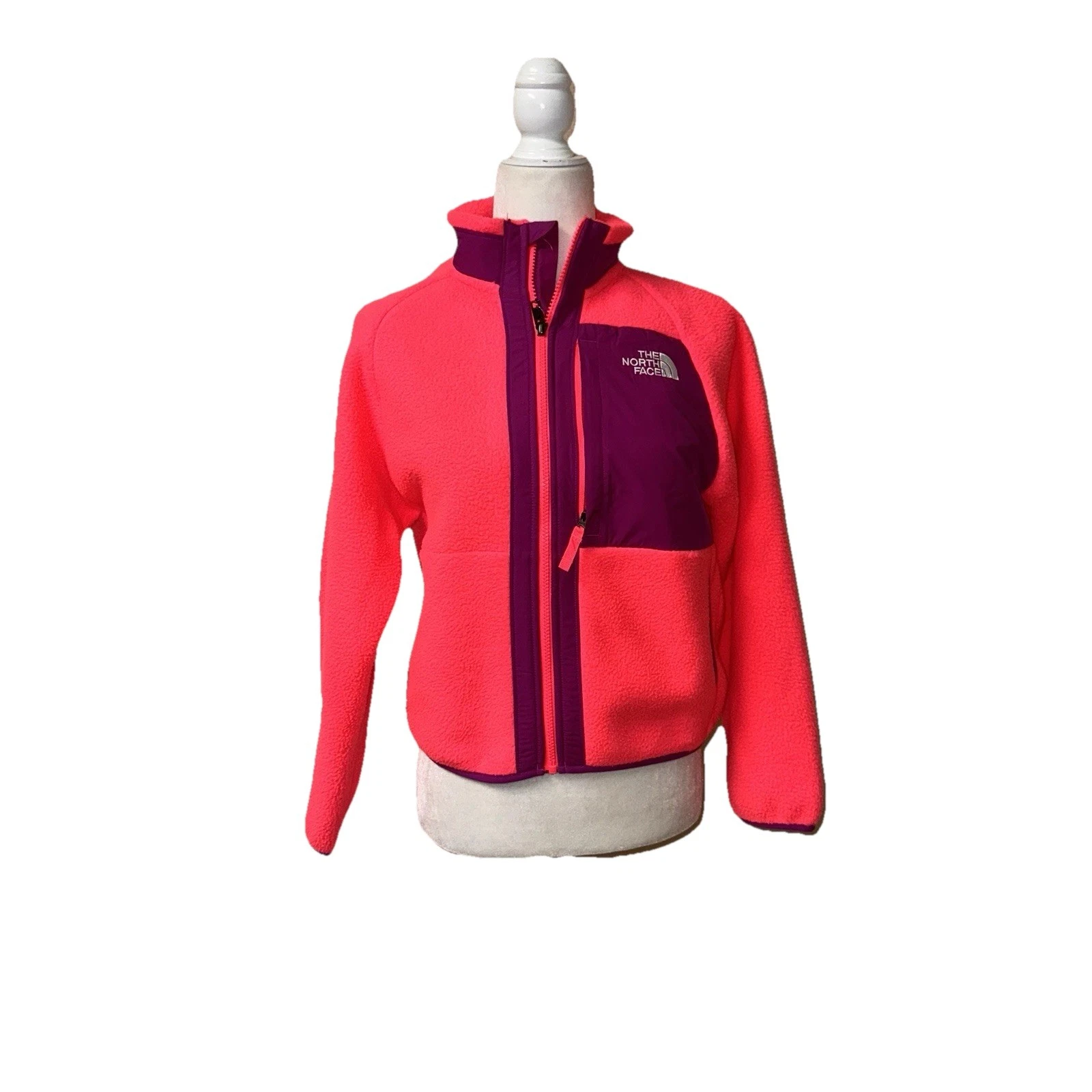 North Face Girls Yumiori full zip poppy outdoor College Large fleece jacket