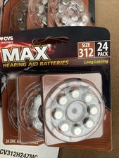 CVS Max Hearing Aid Batteries, Size 312, 24-Count Per Pack