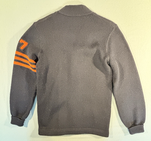 Vintage Letterman's Historic Black Wool Women's Cardigan Varsity "GAA" K 30/40's - Afbeelding 13 van 17