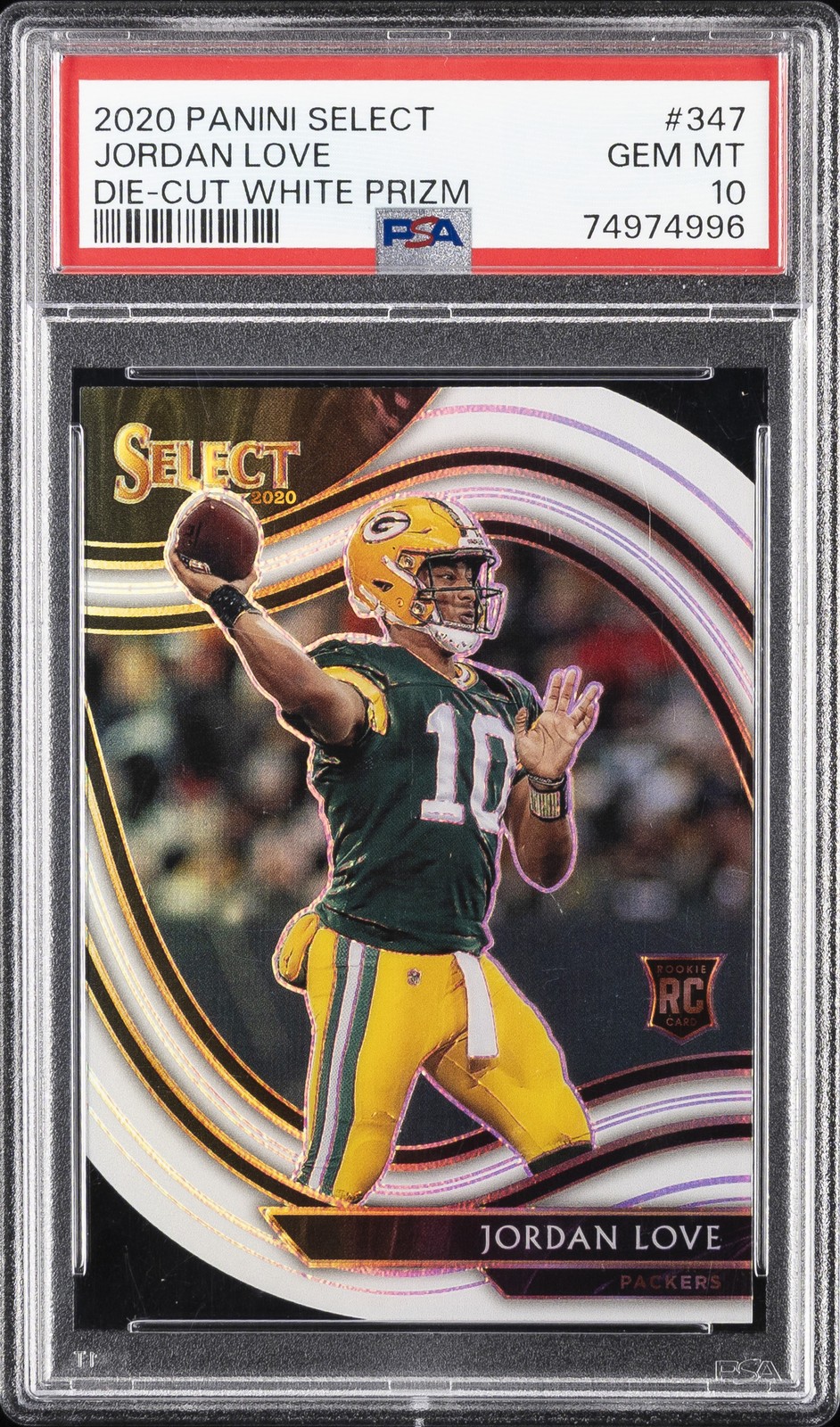 2020 PANINI SELECT DIE-CUT WHITE PRIZM #347 JORDAN LOVE PSA 10