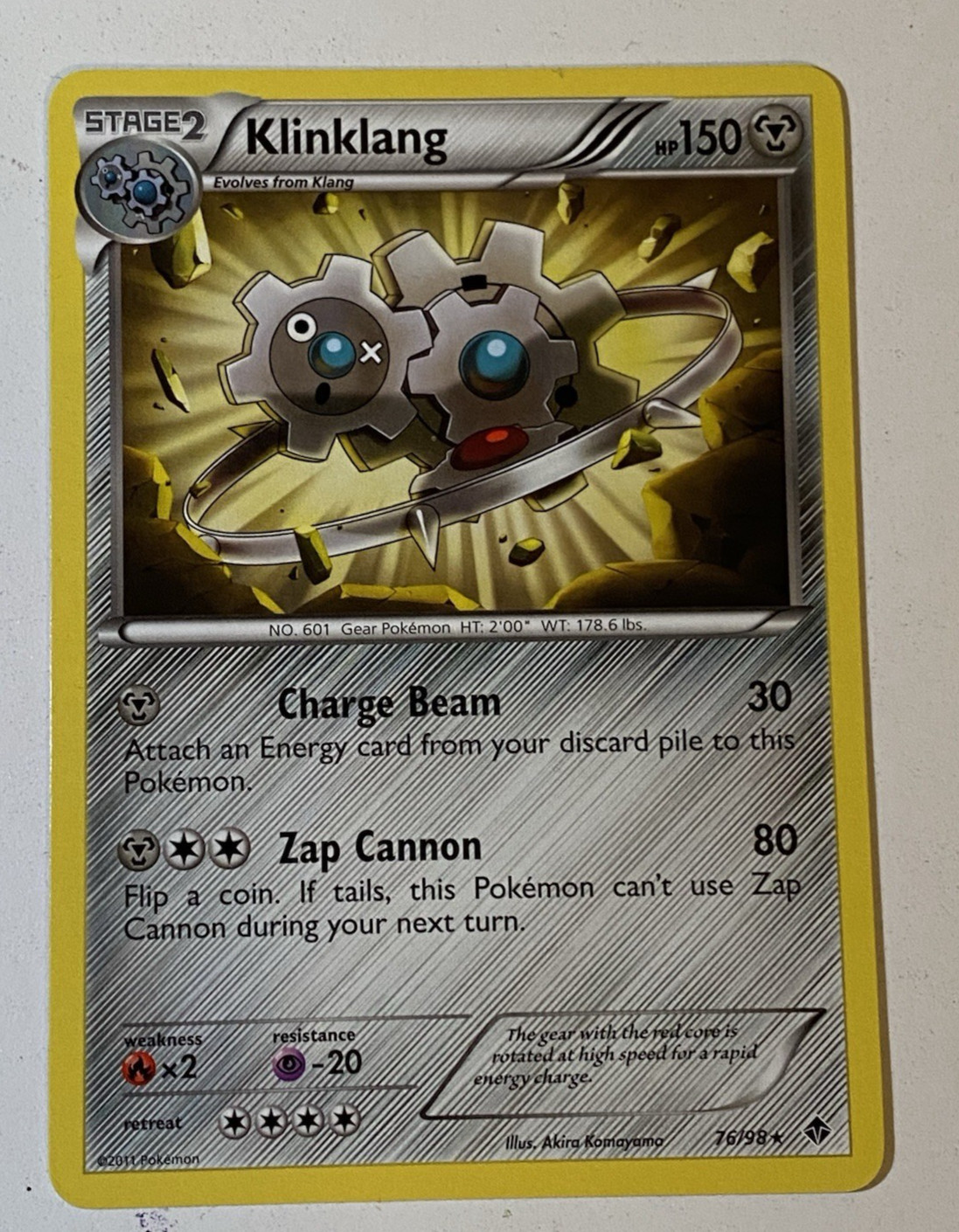 Pokemon Klinklang 76/98 BW Emerging Powers Reg Rare Card NM/M