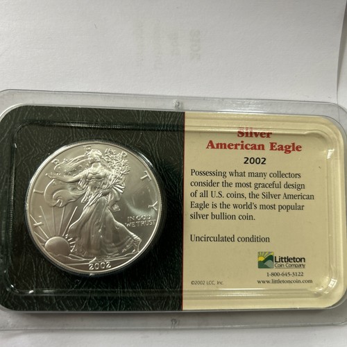 American Eagle 2002 1oz Silbermünze 0,999 Feinsilber U.S. Mint etwas getönt