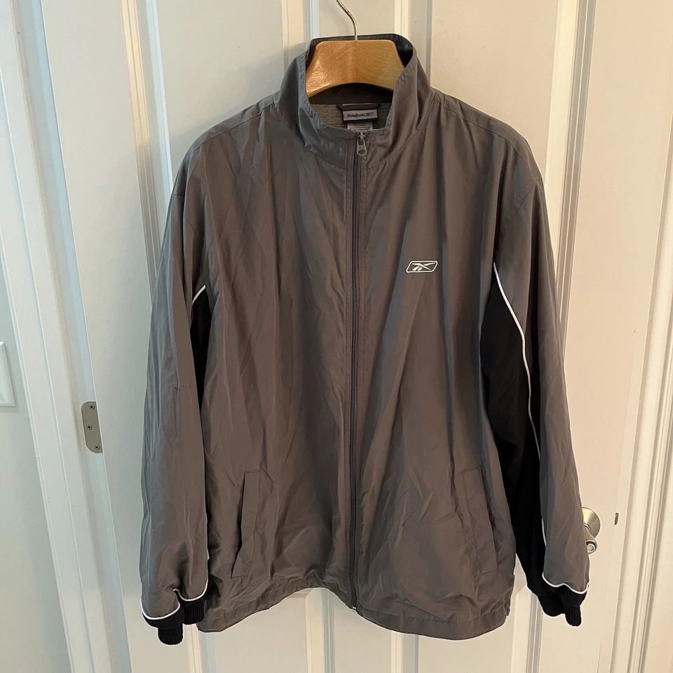 Винтажный Reebok трек костюм мужчин очень большой XL с подкладкой ветровка куртка брюки комплект - Изображение 2 из 4