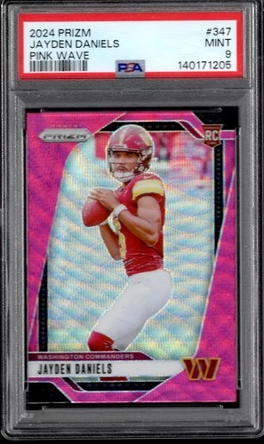 2024 Panini Prizm - Rookies Jayden Daniels #347 Pink Wave Prizm (RC) PSA 9