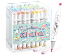 Sanrio Ohuhu 48 Colors Marker Set Brush  Fine Pastel Art Markers Japan Limited