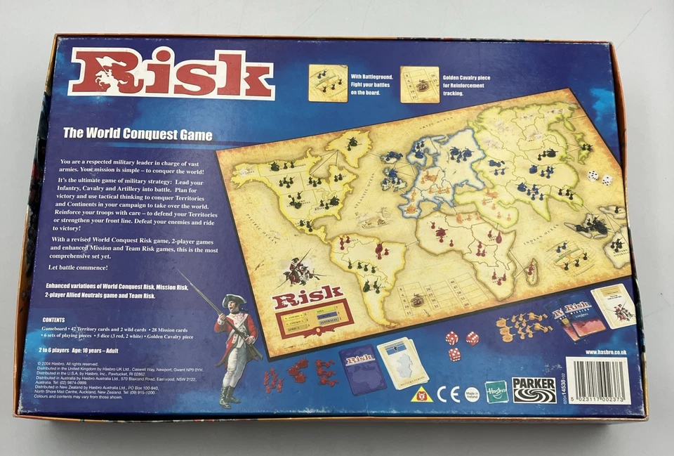Risk Board Game The World Conquest Game Parker 2004 Strategy Golden Cavalry - Image 2 of 4