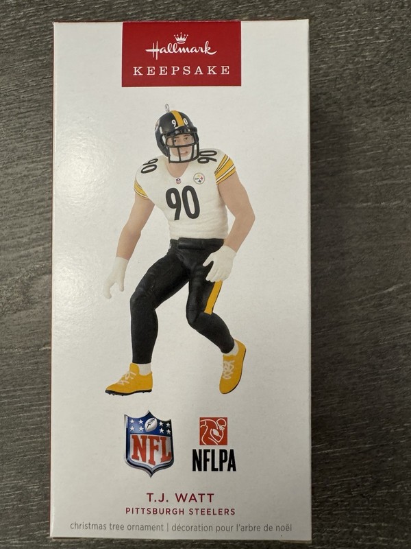 2025 HALLMARK TJ WATT KEEPSAKE ORNAMENT PITTSBURGH STEELERS NEW IN BOX NIB NFL