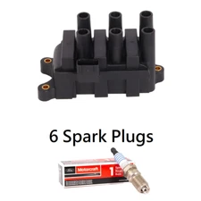 Ignition Coil & 6 Motorcraft Spark Plug Fit 2001-2008 Ford Ranger 3.0L V6 FD498