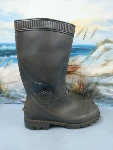Pariis womens black Rubber Equestrian Rain Boots Black Knee Boot size 11 275 - Picture 6 of 10