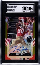 Jerry Rice 2021 Panini Score Gold Zone #276 Autograph /10 SGC 10