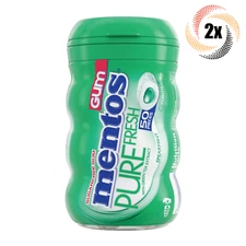 2x Bottles Mentos Spearmint Big Bottle Xylitol Chewing Gum | 50 Pieces Each