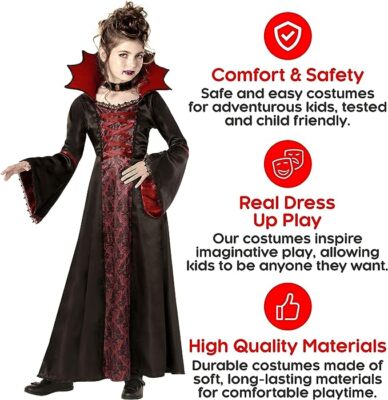 Déguisement de Reine des Vampires pour fille - Taille au choix - Jour