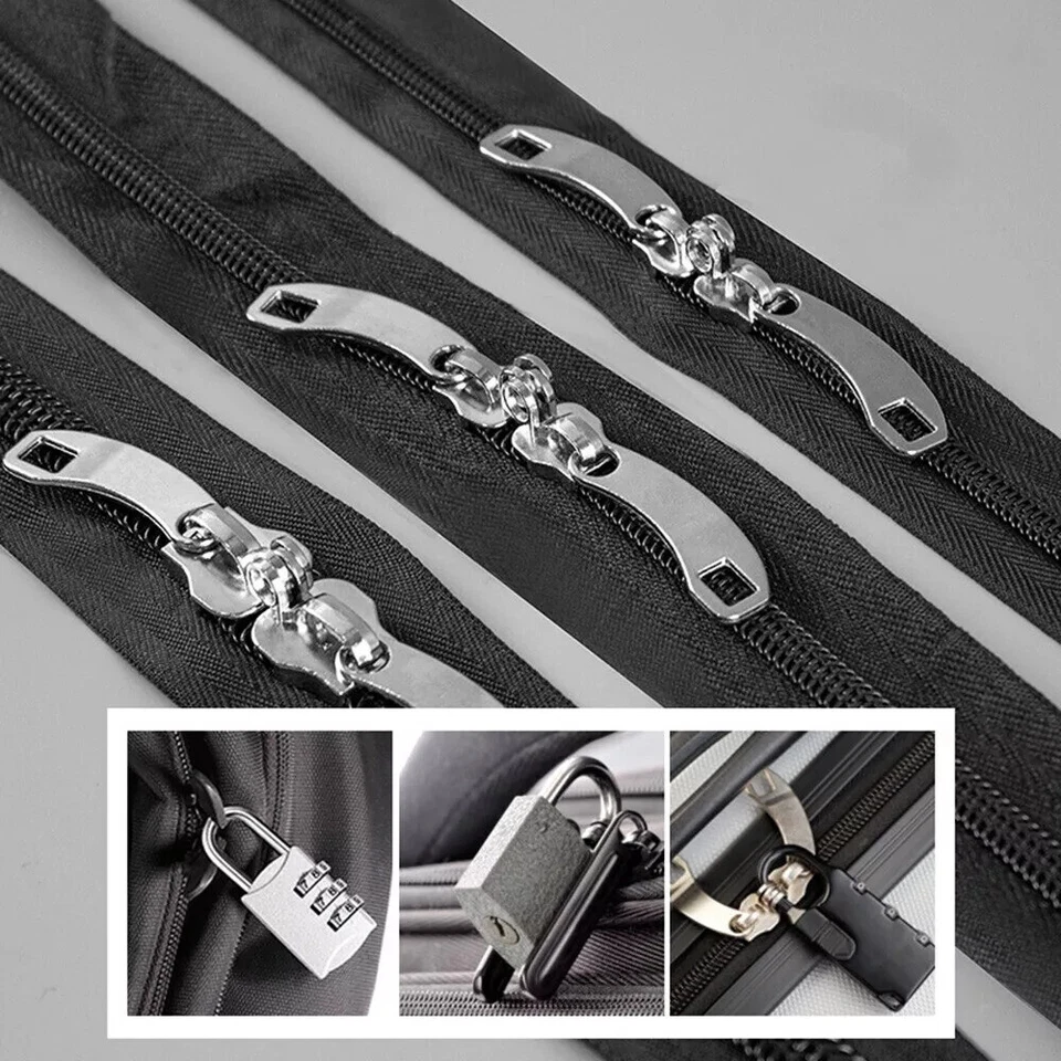 6 Pair Metal Zipper Repair Kit Pull Slider Zip Head DIY Suitcase Bag Accessories - Image 2 of 4