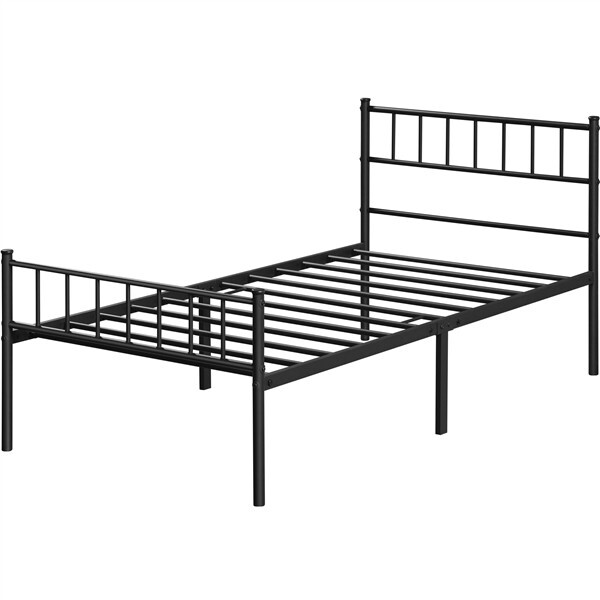 Single Size Iron Bed frame with Heafboard and Footboard Bed Platform