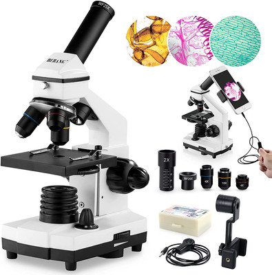Microscope for Adults Kids, 100X-2000X  Compound Microscope with Microscope Slid