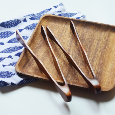 Wooden Cooking Tongs Food Salad Bacon Steak Bread Cake Clip Home Kitchen Utensil