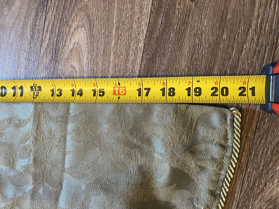 Cenefa ventana 1 centavo festoneada verde sedoso mezcla algodón varilla bolsillo 78"X21" Foto 2 de 4