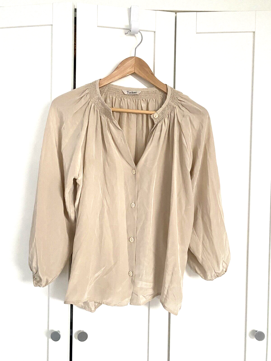 cream peasant blouse