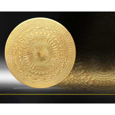 DONG SON Bronze Drum Face Wall Decor Handcrafted in Dai Bai Bronze Vietnam