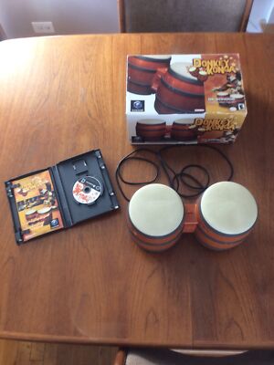 Donkey Konga (includes Bongos) - Nintendo, 2008, Box, Game, Manual