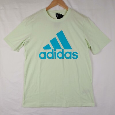 NWT Adidas Logo T Shirt Mens Small New With Tags White Blue Three Stripes Logo