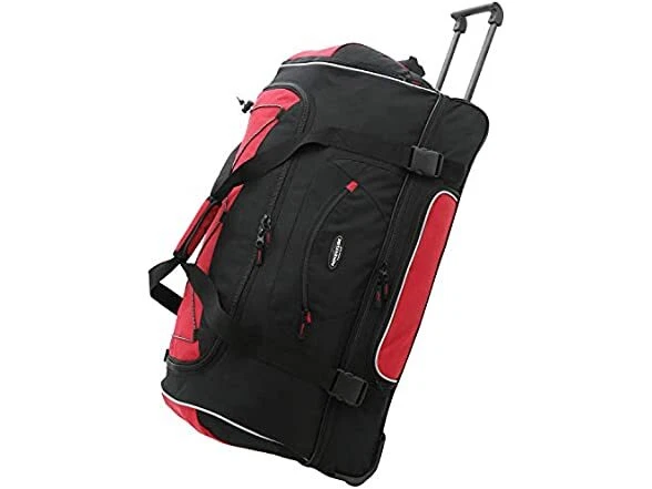 Travelers Club Adventure Upright Rolling Duffel Bag 22 in. Red 22