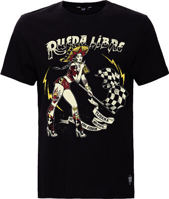 King Kerosin »RUEDA LIBRE« Mexican Pin Up PRINT Kurzarm SHIRT Oberteil Rockabill
