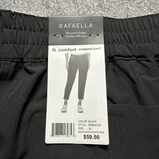Rafaella Women's Size XL  Stretch Pull On Elastic Waist Ankle Pant Black