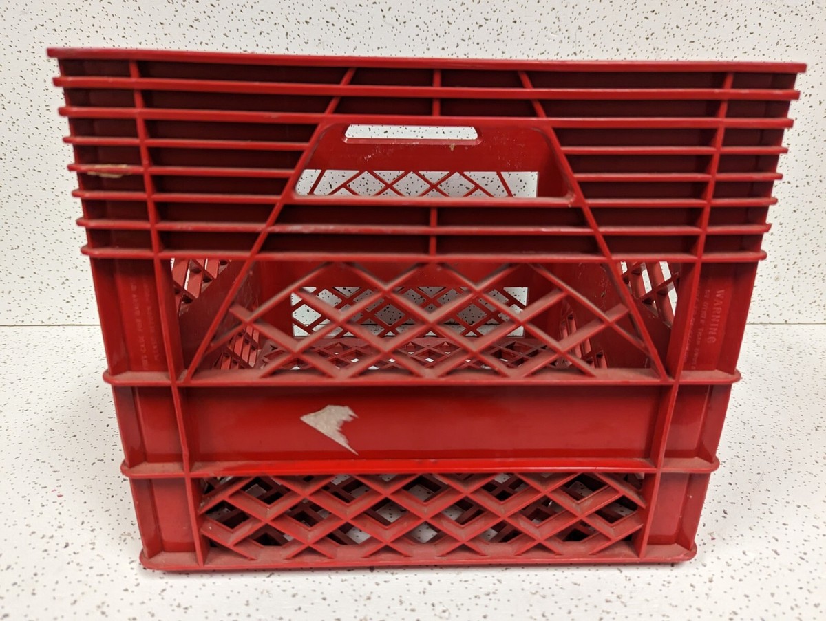 Marigold Foods Dairy Plastic Milk Crate Red Vintage VTG Texas 1989