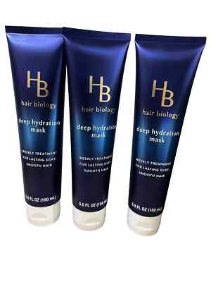3x  Hair Biology Deep Hydration Mask Weekly Treatment Lasting Silky Hair 5 oz