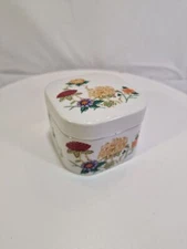 Takahashi Trinket Ring Jewelry Dish Box Collectors Bright Wild Flowers Square,C5