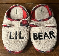Dearfoams Lil Bear Kids Fuzzy Christmas Slippers, Sherpa Size 2-3