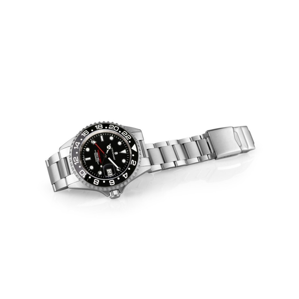 Steinhart GMT Ocean 1 Black 42mm Ceramic Men's Diver Watch WR300