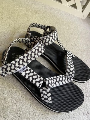 LALA BERLIN Sandalen 41 schwarz weiß NP 69,00 w NEU