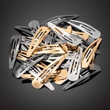 10pcs Large No Slip Metal Snap Hair Clips Grips Hair Barrettes Teardrop BB Clips