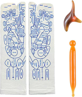 Acupressure Reflexology Socks with Trigger Point Massage Tool, Foot Reflexology