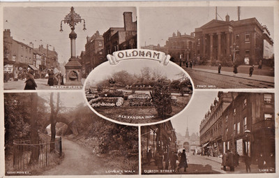 FRH 1913 Multiview Postkarte, Oldham, Lancashire