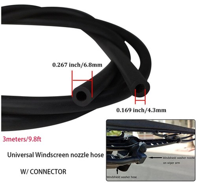 #ad 9.84ft Windshield Washer Hose Kit Universal Washer Fluid Hose With 4x Connectors $10.00
