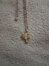 Scorpion Pendant with Rhinestone Body and Faux Pearl Head Silver Tone Necklace