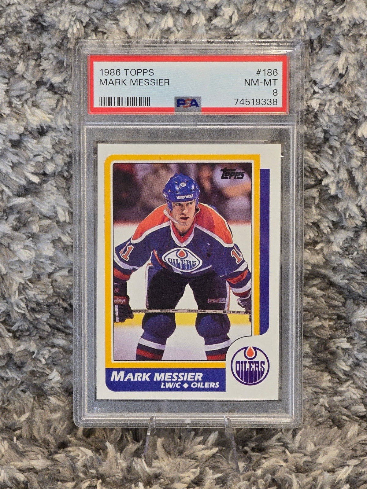 1986-87 Topps #186 Mark Messier Edmonton Oilers PSA 8