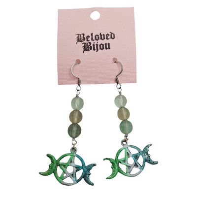 Handpainted Tibetan Silver Earrings