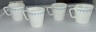 Vintage Pyrex Snowflake Blue Milk Glass Coffee Mugs - Set of 4