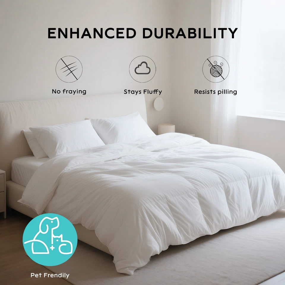 Premium Duck Feather Down Comforter Ultra Soft Twin/Queen/King Size Duvet Insert - Image 4 of 4