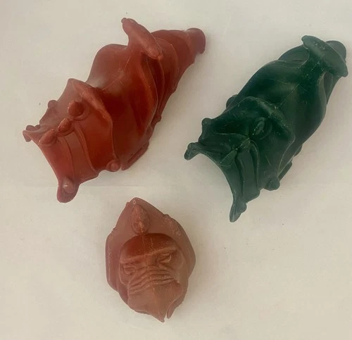 He-man Battle Cat Helment And Panther’s Saddles MOTU vtg No straps 1981