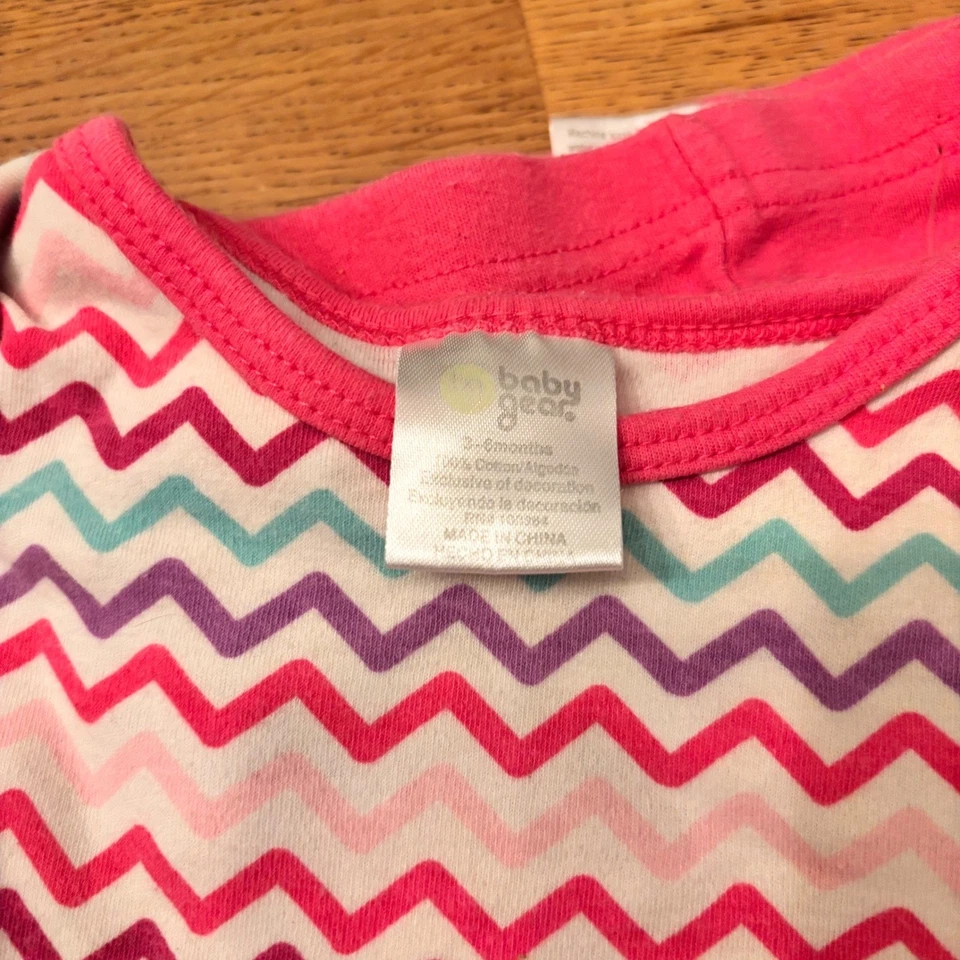 Conjunto Body Pantalones Bebé Niña Rosa Chevron Zigzag Volantes Lazos 0-3 Meses Foto 2 de 4