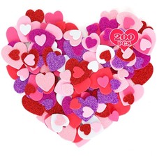 200 PCS Valentines Stickers, Self-Adhesive Foam Heart Stickers Valentines Dec...
