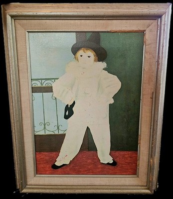 Pablo Picasso ''Pierrot with a mask'' Canvas Transfer Print. Reproduction. 