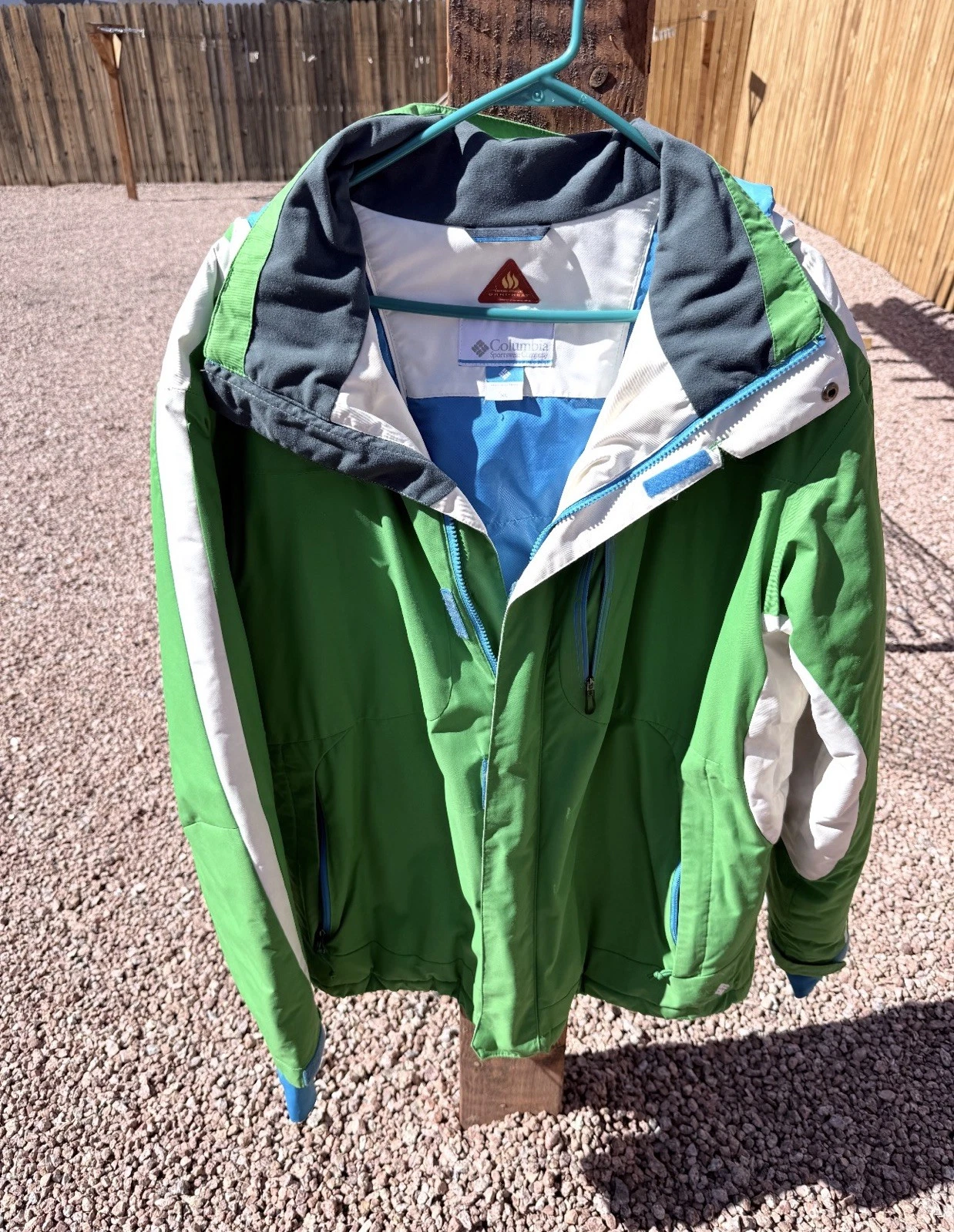 COLUMBIA Omni-Heat Thermal Reflective Co-Morph II Jacket, Green/White, size XL
