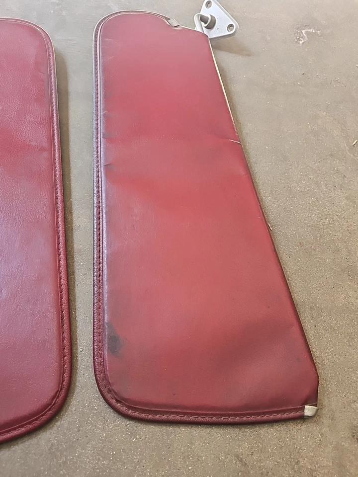 1981-1993 Dodge D150 D250 D350 Ramcharger OEM Sun Visors Red Sunvisors Vinyl - Image 4 of 4