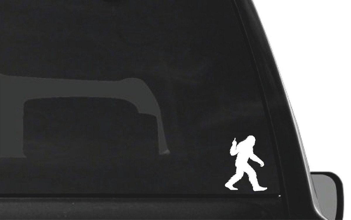 Bigfoot Middle finger big foot Vinyl Decal Window flip off 